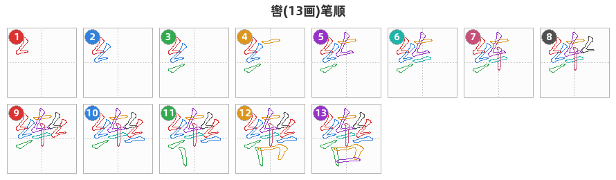 辔笔顺分解图