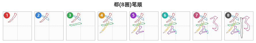 郄笔顺分解图