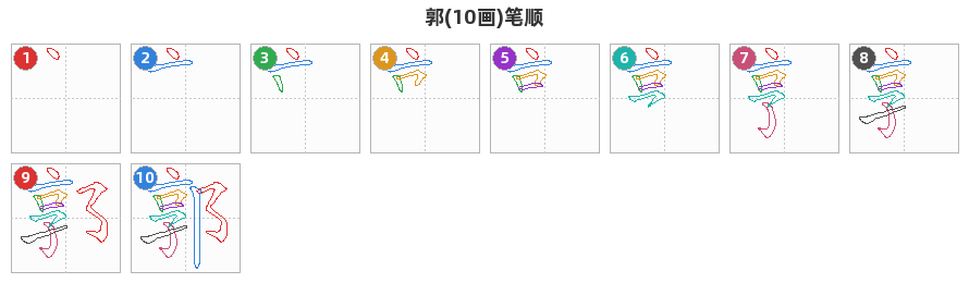 郭笔顺分解图