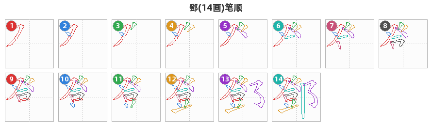 鄧笔顺分解图