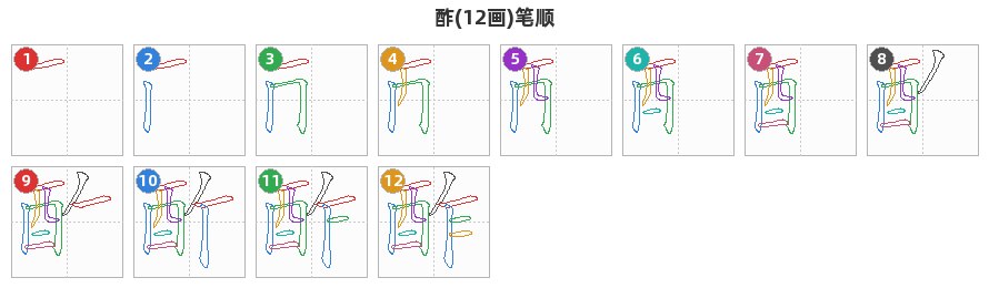 酢笔顺分解图