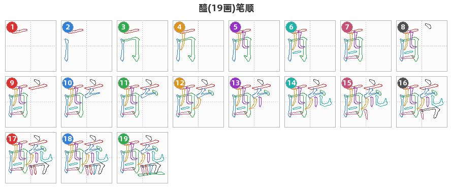 醯笔顺分解图