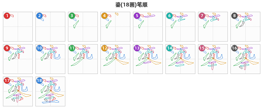 鎏笔顺分解图