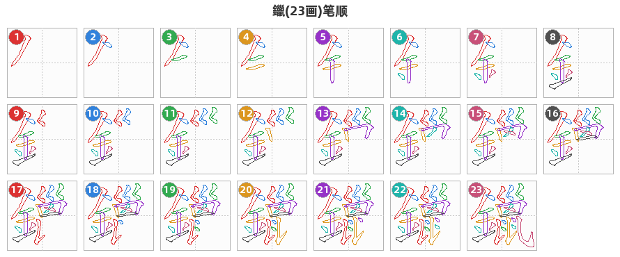 鑞笔顺分解图