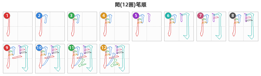 閎笔顺分解图