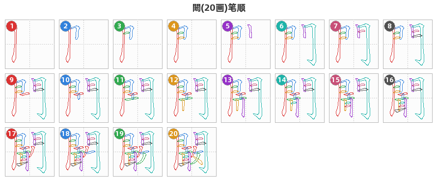 闞笔顺分解图