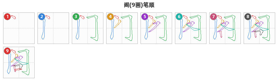阁笔顺分解图