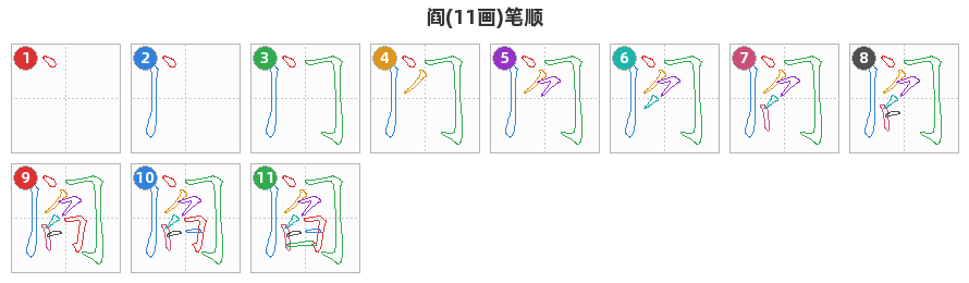 阎笔顺分解图