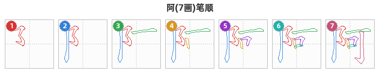 阿笔顺分解图