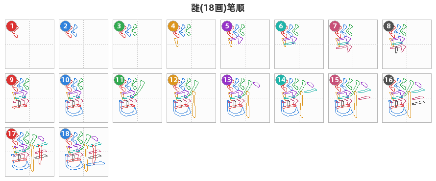 雝笔顺分解图