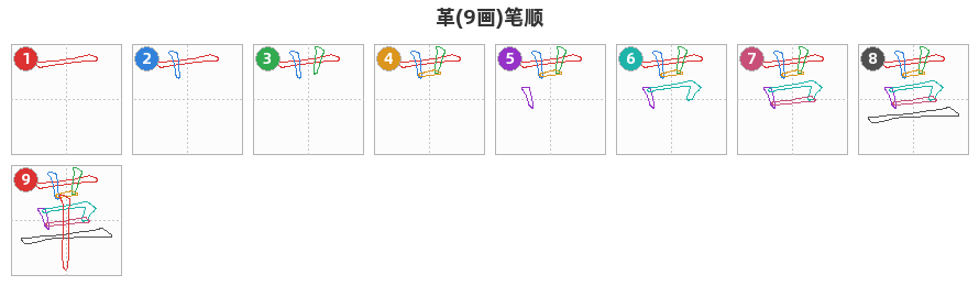 革笔顺分解图