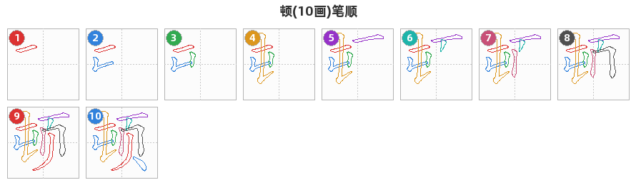 顿笔顺分解图