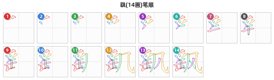 飖笔顺分解图