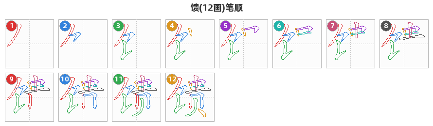 馈笔顺分解图