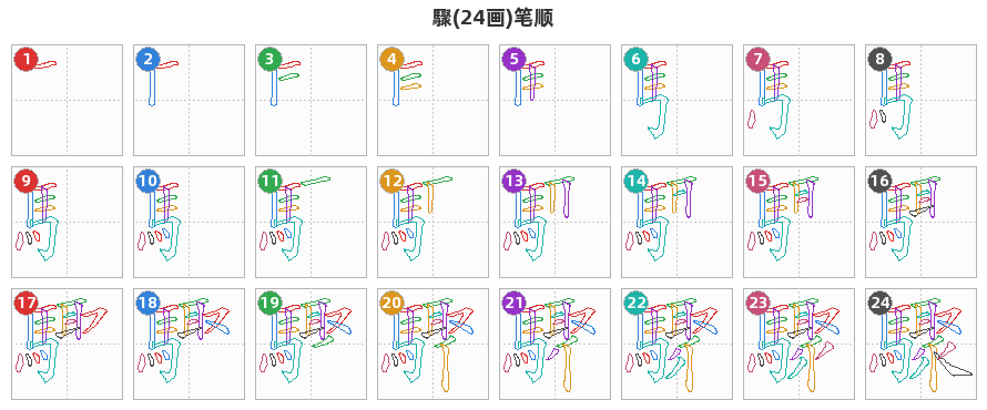 驟笔顺分解图