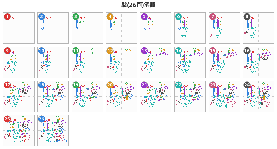 驢笔顺分解图
