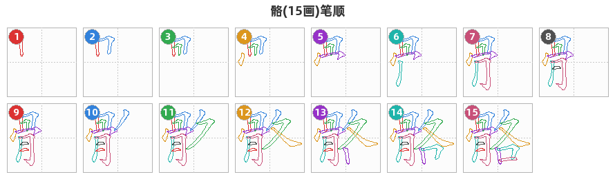 骼笔顺分解图