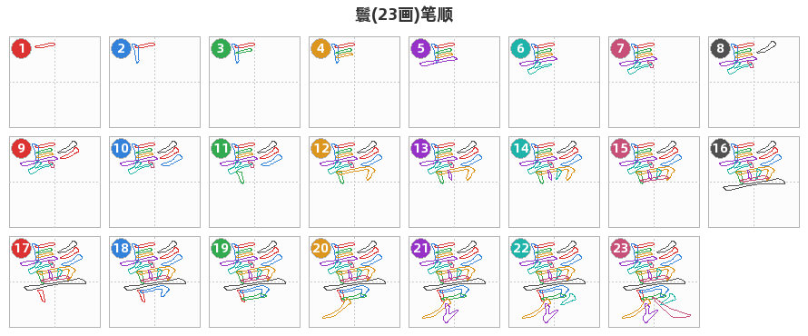 鬟笔顺分解图