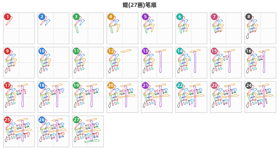 鱷笔顺分解图
