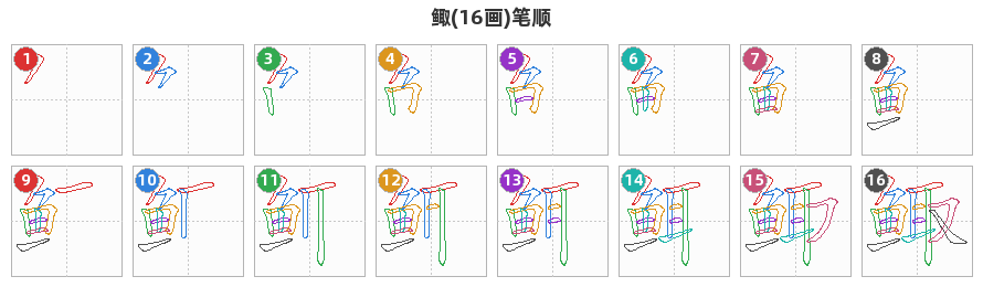 鲰笔顺分解图