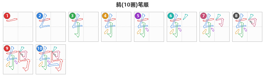 鸫笔顺分解图