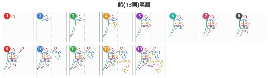鹒笔顺分解图