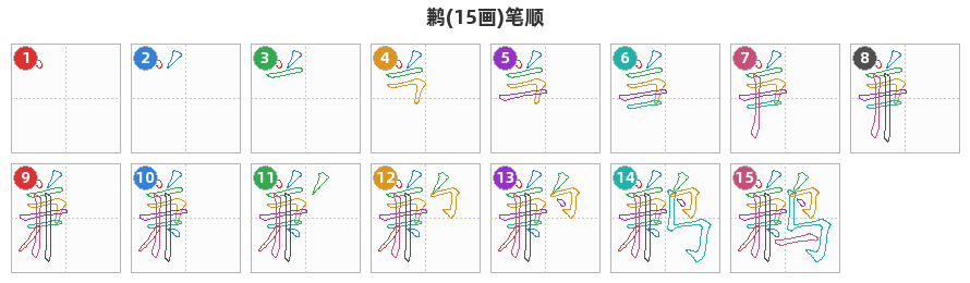 鹣笔顺分解图