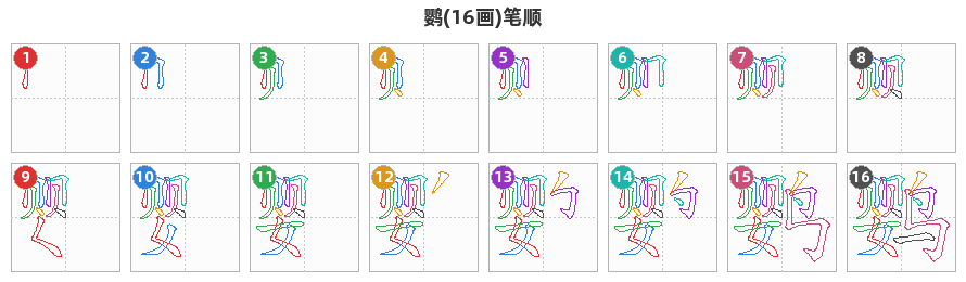 鹦笔顺分解图